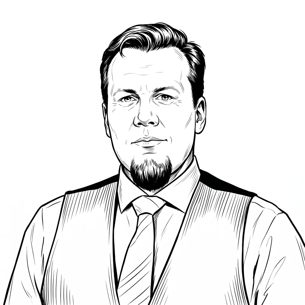Illustrated portrait of Dr Uwe Scheithauer