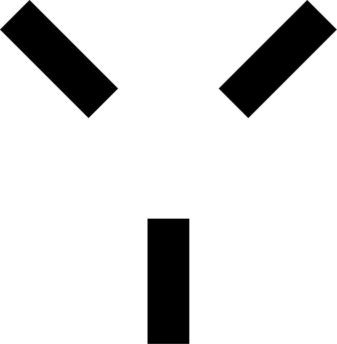 The official Kyveris symbol: two separate upward diagonal strokes and one vertical stroke below