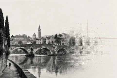 Illustrated Verona riverside