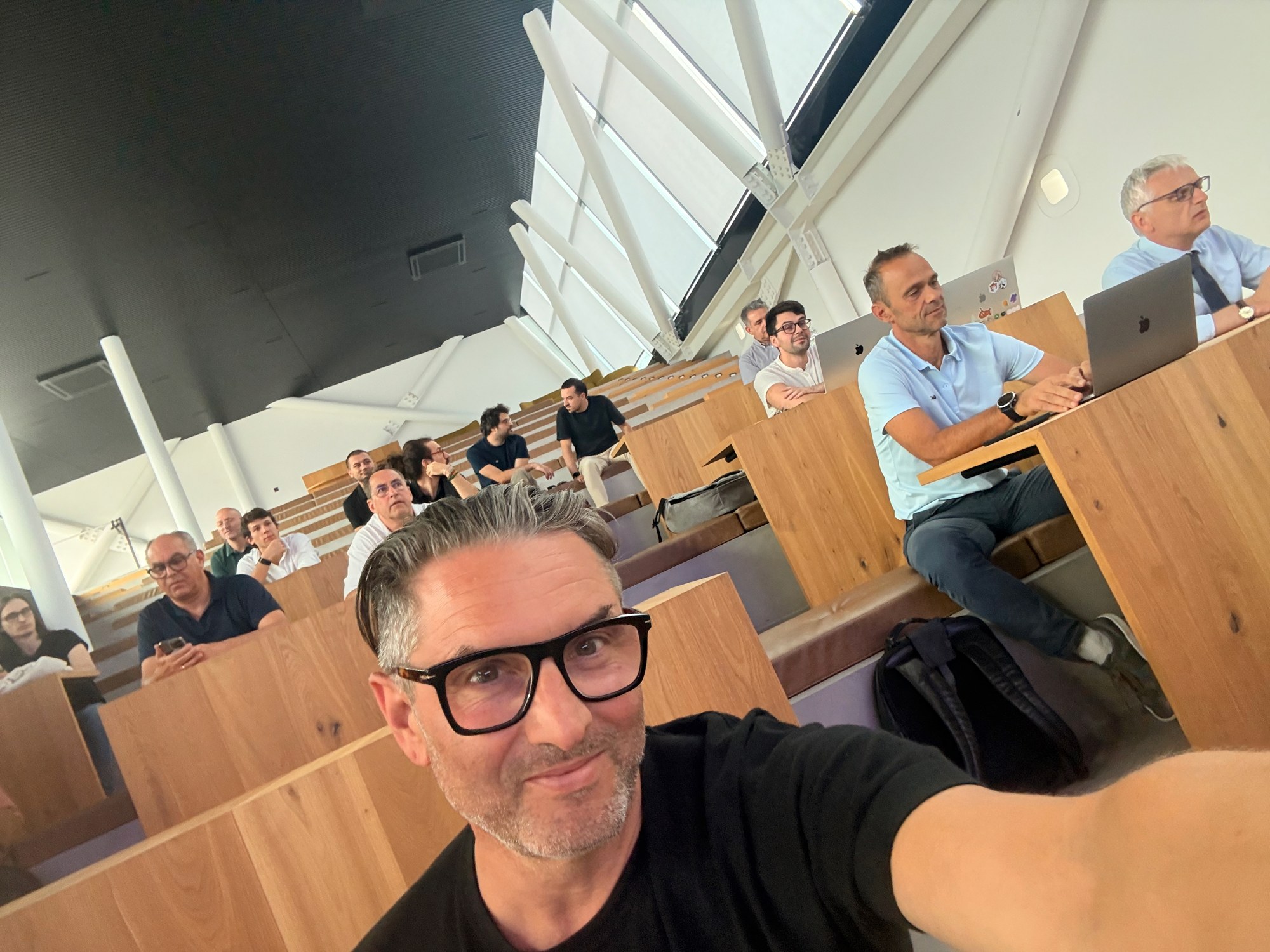 Christoph with colleagues in a working session in Brixen